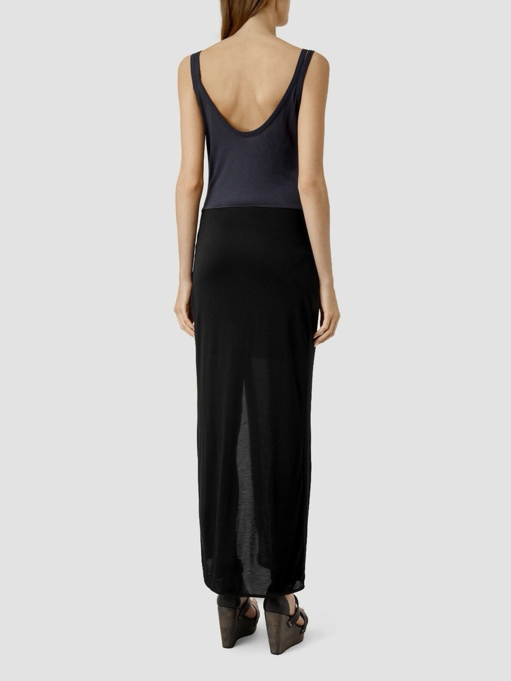 AllSaints Black Regi Classic Wrap Dress Skirt
